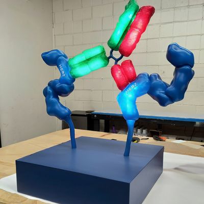Glowing molecule custom sculpture prop